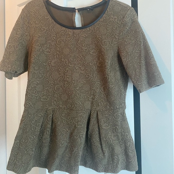 Dynamite Olive Green Peplum Top - Picture 1 of 1